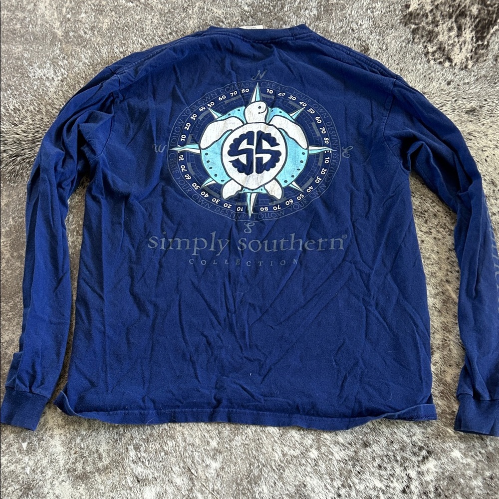 Simply Southern Men's Navy Turtle Long Sleeve Tee